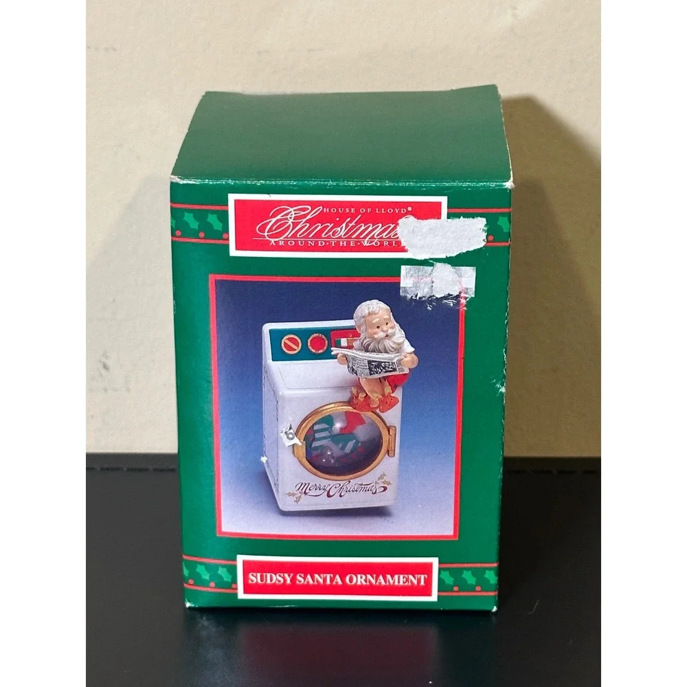 House of Lloyd Christmas Around the World Sudsy Santa Ornament Vintage 1995